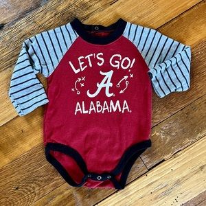 NWOT University of Alabama UA Long Sleeve Football Baby Onesie 3-6 Months